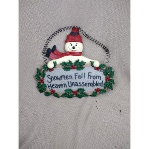 Snowman fall from heaven unassembled sign